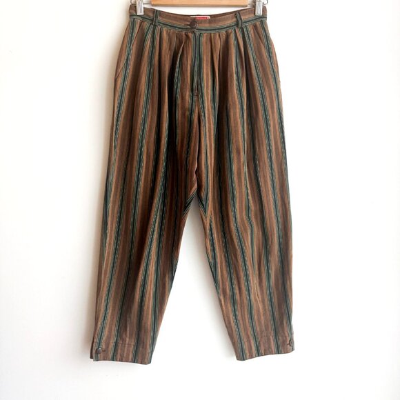 Vintage Kenzo Striped Relaxed Leg Trousers S - Picture 3 of 6